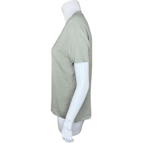 Talbots Large Petite Womens Light Olive Green Short Sleeve Stretch Top NWT - Picture 10 of 12